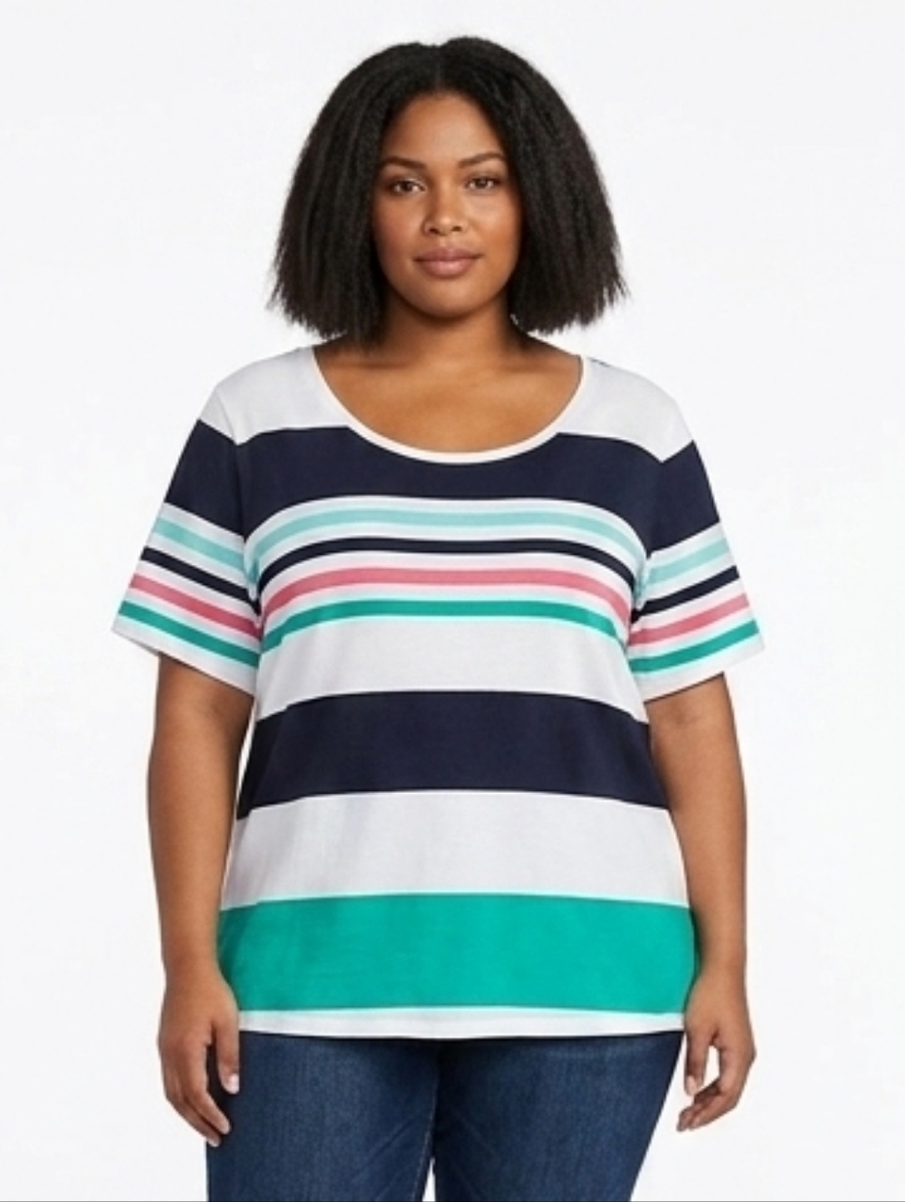 NWT Crown & Ivy Multi-Color Striped Tee